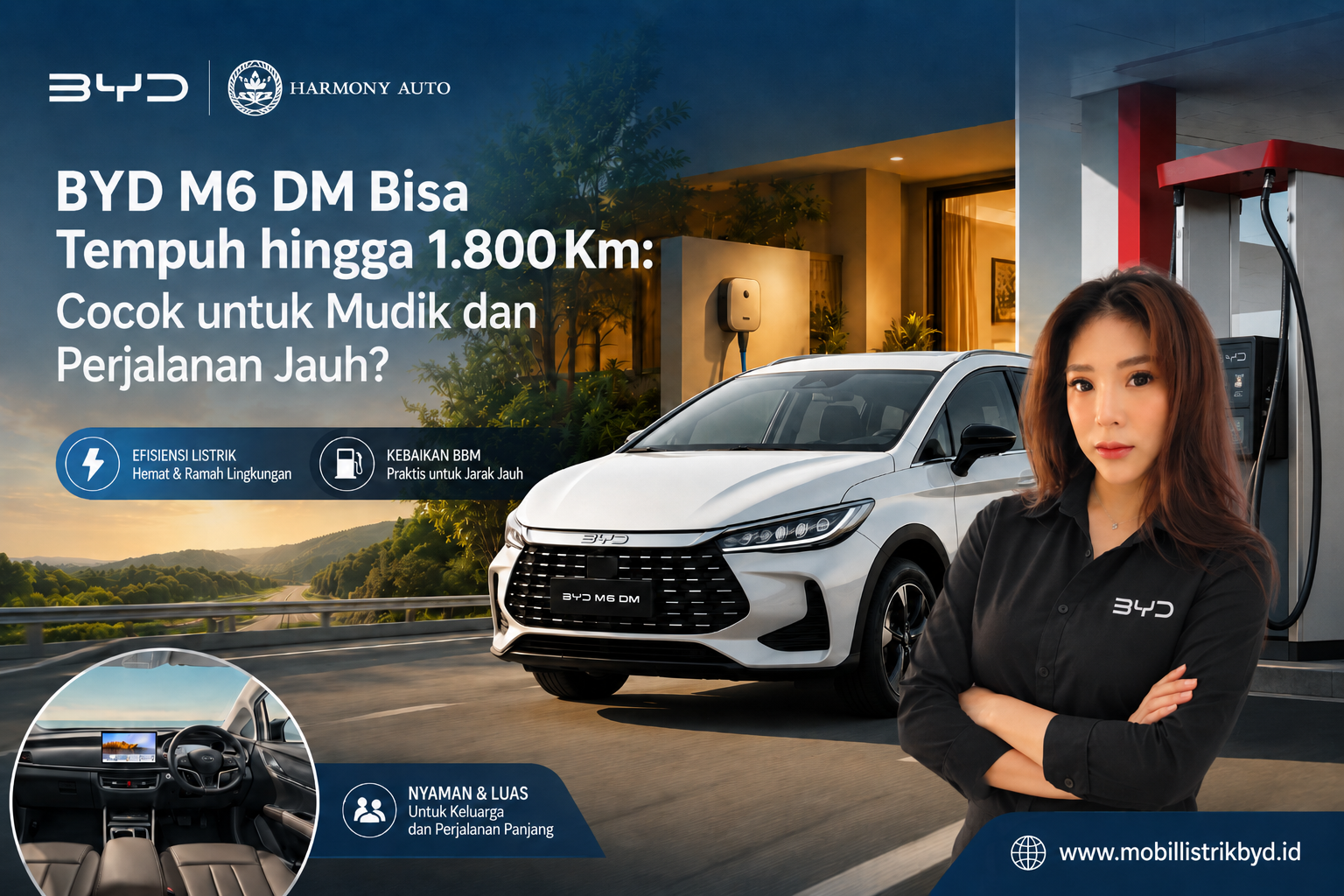 BYD M6 DM Bisa Tempuh hingga 1.800 Km Cocok untuk Mudik dan Perjalanan Jauh
